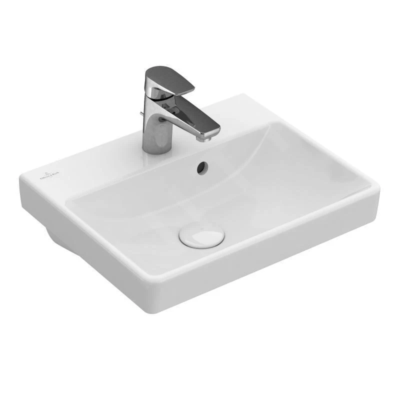Villeroy & Boch Avento - Fontein 450x370 Mm, Met Overloop, 1 Kraangat, CeramicPlus, Alpine Wit 735845R1 3 Villeroy & Boch Avento - Fontein 450x370 Mm, Met Overloop, 1 Kraangat, CeramicPlus, Alpine Wit 735845R1