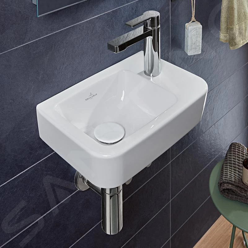 Villeroy & Boch O.novo - Fontein Compact 360x250 Mm, Zonder Overloop, 1 Kraangat Rechts, Alpine Wit 43433701 6 Villeroy & Boch O.novo - Fontein Compact 360x250 Mm, Zonder Overloop, 1 Kraangat Rechts, Alpine Wit 43433701 - Afbeelding 4