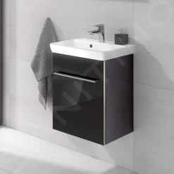 Villeroy & Boch Avento - Wastafelkast, 430x514x352 Mm, 1 Deur, Crystal Black A88701B3 -Modern Badkamer Verkoop 0360fdd29067cce950349b4a