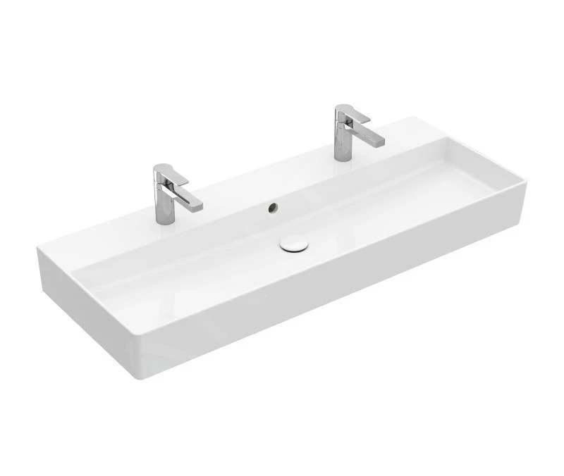 Villeroy & Boch Memento 2.0 - Dubbele Meubelwastafel 1200x470 Mm, Met Overloop, 2 Kraangaten, Alpine Wit 4A22CK01 3 Villeroy & Boch Memento 2.0 - Dubbele Meubelwastafel 1200x470 Mm, Met Overloop, 2 Kraangaten, Alpine Wit 4A22CK01
