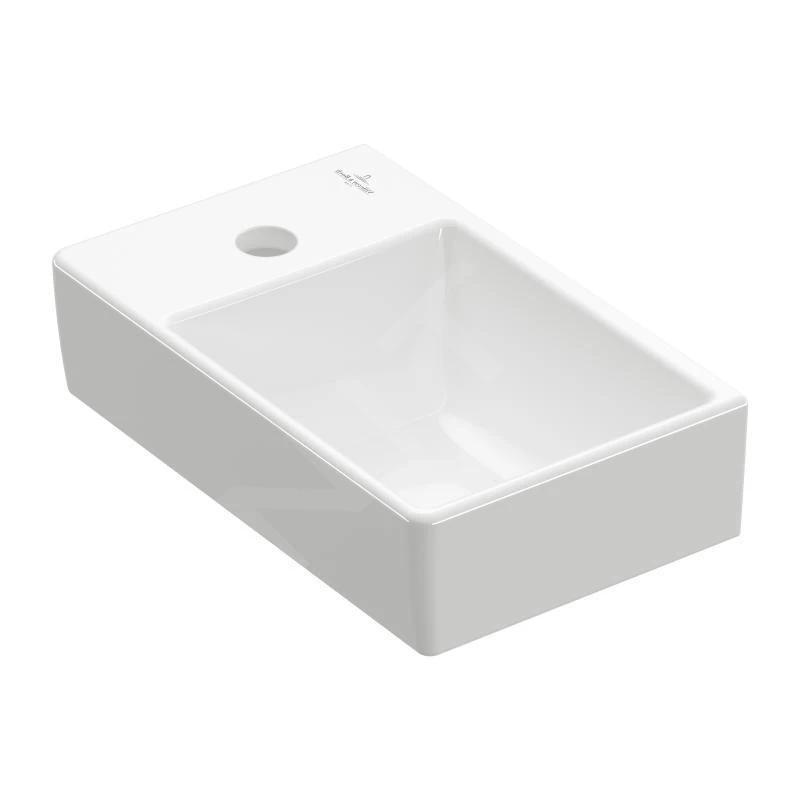 Villeroy & Boch Avento - Fontein 360x220 Mm, Zonder Overloop, Met Kraangat Links, CeramicPlus, Stone White 43003RRW 3 Villeroy & Boch Avento - Fontein 360x220 Mm, Zonder Overloop, Met Kraangat Links, CeramicPlus, Stone White 43003RRW