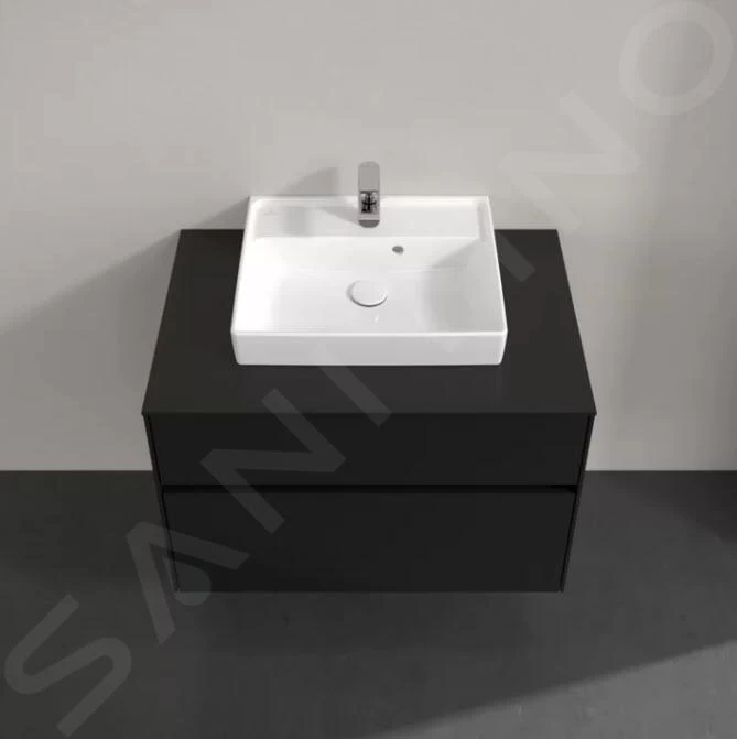 Villeroy & Boch Collaro - Wastafelkast, 800x548x500 Mm, 2 Laden, Mat Zwart C08000PD 8 Villeroy & Boch Collaro - Wastafelkast, 800x548x500 Mm, 2 Laden, Mat Zwart C08000PD - Afbeelding 6