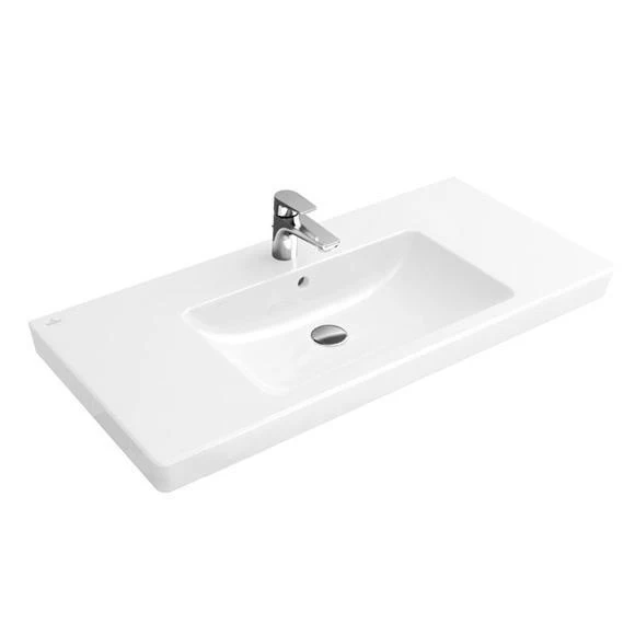 Villeroy & Boch Subway 2.0 - Meubelwastafel 1000x470 Mm, Met Overloop, Kraangat, Alpine Wit 7175A001 3 Villeroy & Boch Subway 2.0 - Meubelwastafel 1000x470 Mm, Met Overloop, Kraangat, Alpine Wit 7175A001