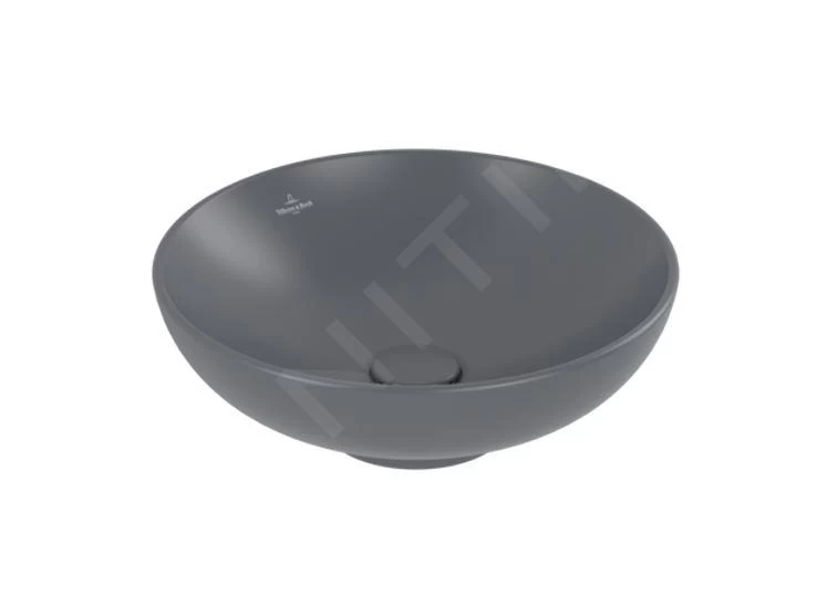 Villeroy & Boch Loop&Friends - Opzetwastafel, Diameter 420 Mm, Met Overloop, CeramicPlus, Graphite 4A4600i4 3 Villeroy & Boch Loop&Friends - Opzetwastafel, Diameter 420 Mm, Met Overloop, CeramicPlus, Graphite 4A4600i4