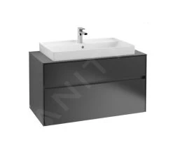 Villeroy & Boch Collaro - Wastafelkast, 1000x548x500 Mm, 2 Laden, Mat Zwart C02000PD