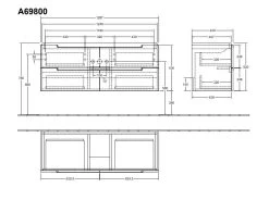 Villeroy & Boch Subway 2.0 - Wastafelkast, 1287x520x449 Mm, Glossy Grey A69800FP -Modern Badkamer Verkoop 19b392720fe253e32a5f67bf 1