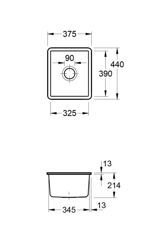 Villeroy & Boch Subway 45 - Keramische Spoelbak 38x44 Cm, CeramicPlus, Grafiet 332401i4 4 Villeroy & Boch Subway 45 - Keramische Spoelbak 38x44 Cm, CeramicPlus, Grafiet 332401i4 - Afbeelding 2