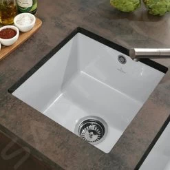 Villeroy & Boch Subway 50 - Keramische Spoelbak 44x44 Cm, CeramicPlus, Snow White 332501KG -Modern Badkamer Verkoop 22d8b934da4f5b212b661e07