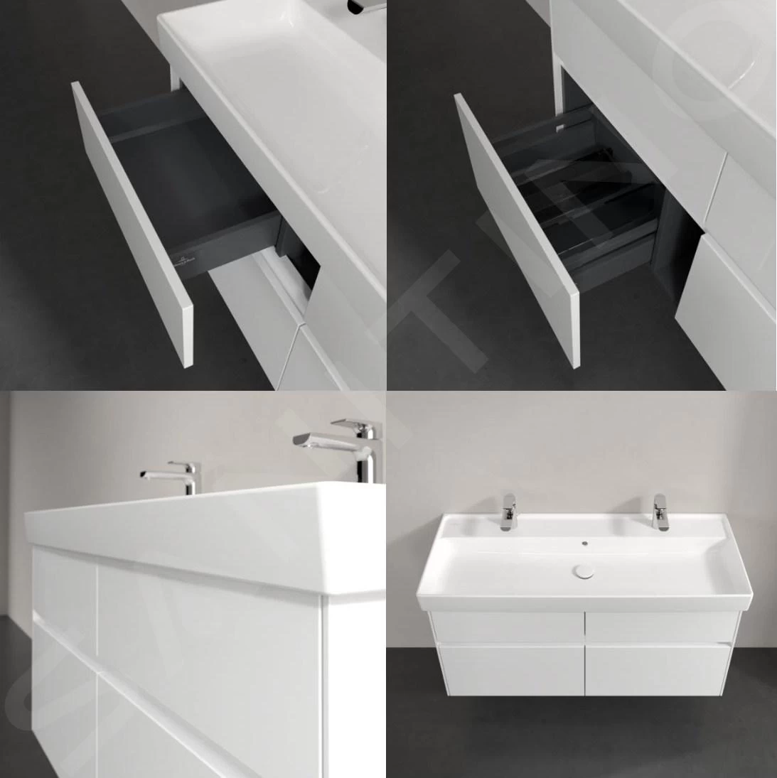 Villeroy & Boch Collaro - Wastafelonderkast, 1154x546x444 Mm, 4 Laden, Glossy White C01200DH 5 Villeroy & Boch Collaro - Wastafelonderkast, 1154x546x444 Mm, 4 Laden, Glossy White C01200DH - Afbeelding 3