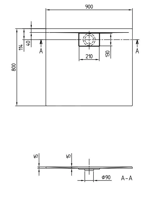 Villeroy & Boch Architectura - Douchebak, 900x800 Mm, Alpine Wit UDA9080ARA215V-01 4 Villeroy & Boch Architectura - Douchebak, 900x800 Mm, Alpine Wit UDA9080ARA215V-01 - Afbeelding 2