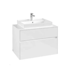 Villeroy & Boch Collaro - Wastafelonderkast, 800x548x500 Mm, 2 Laden, Glossy White C08000DH