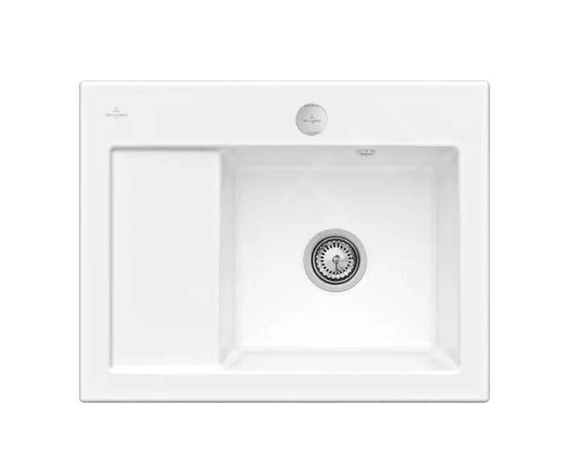 Villeroy & Boch Subway 45 - Keramische Spoelbak 65x51 Cm, Excentrische Bediening, CeramicPlus, Snow White 331302KG 3 Villeroy & Boch Subway 45 - Keramische Spoelbak 65x51 Cm, Excentrische Bediening, CeramicPlus, Snow White 331302KG