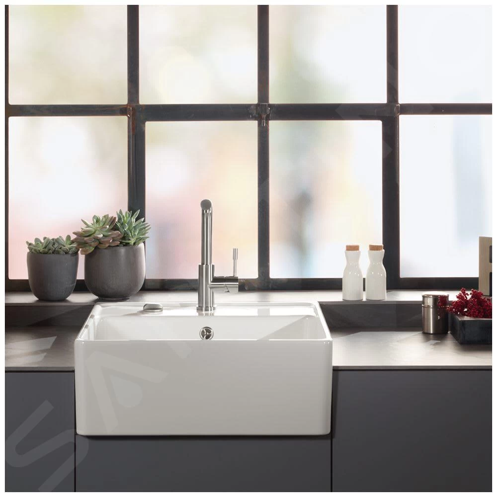 Villeroy & Boch Spoelbakken - Keramische Spoelbak 630x595 Mm Incl. Afvoergarnituur, CeramicPlus, Alpine Wit 632061R1 6 Villeroy & Boch Spoelbakken - Keramische Spoelbak 630x595 Mm Incl. Afvoergarnituur, CeramicPlus, Alpine Wit 632061R1 - Afbeelding 4