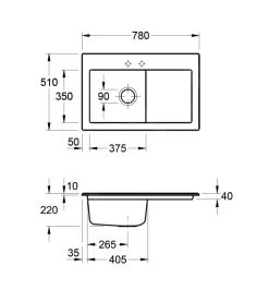Villeroy & Boch Subway 45 - Keramische Spoelbak 78x51 Cm, CeramicPlus, Grafiet 677201i4 -Modern Badkamer Verkoop 40d48fc172ec789b98c6a2a3 4