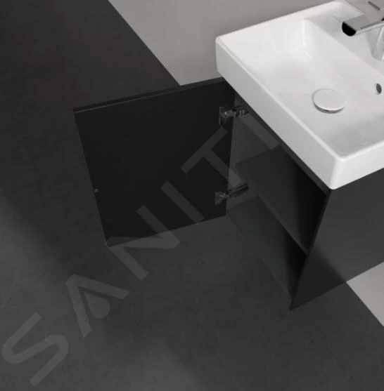 Villeroy & Boch Collaro - Wastafelkast, 410x546x344 Mm, 1 Deur, Scharnieren Links, Mat Zwart C00500PD 5 Villeroy & Boch Collaro - Wastafelkast, 410x546x344 Mm, 1 Deur, Scharnieren Links, Mat Zwart C00500PD - Afbeelding 3