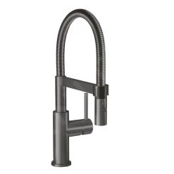 Villeroy & Boch Steel Expert Compact - Keukenkraan Met Flexibele Uitloop En Uittrekbare Sproeikop, Antraciet 92730005