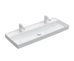 Villeroy & Boch Collaro - Meubelwastafel 1200x470 Mm, Zonder Overloop, 2 Kraangaten, Alpine Wit 4A33C101