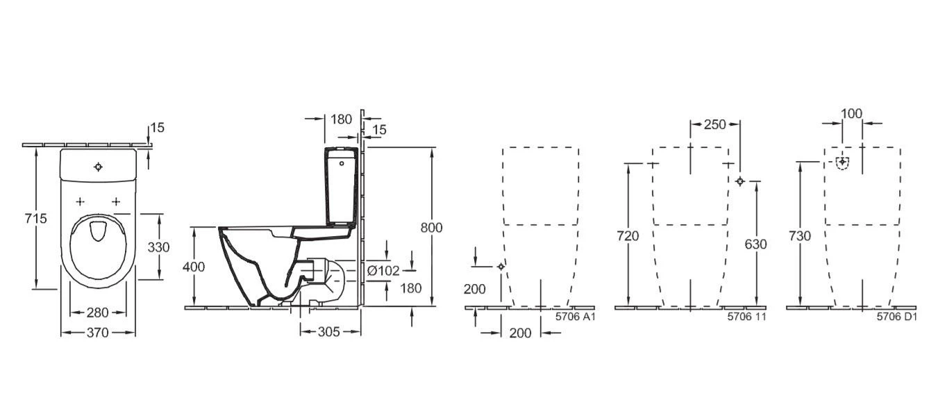 Villeroy & Boch Subway 2.0 - Duoblokpot, DirectFlush, Alpine Wit 5617R001 4 Villeroy & Boch Subway 2.0 - Duoblokpot, DirectFlush, Alpine Wit 5617R001 - Afbeelding 2