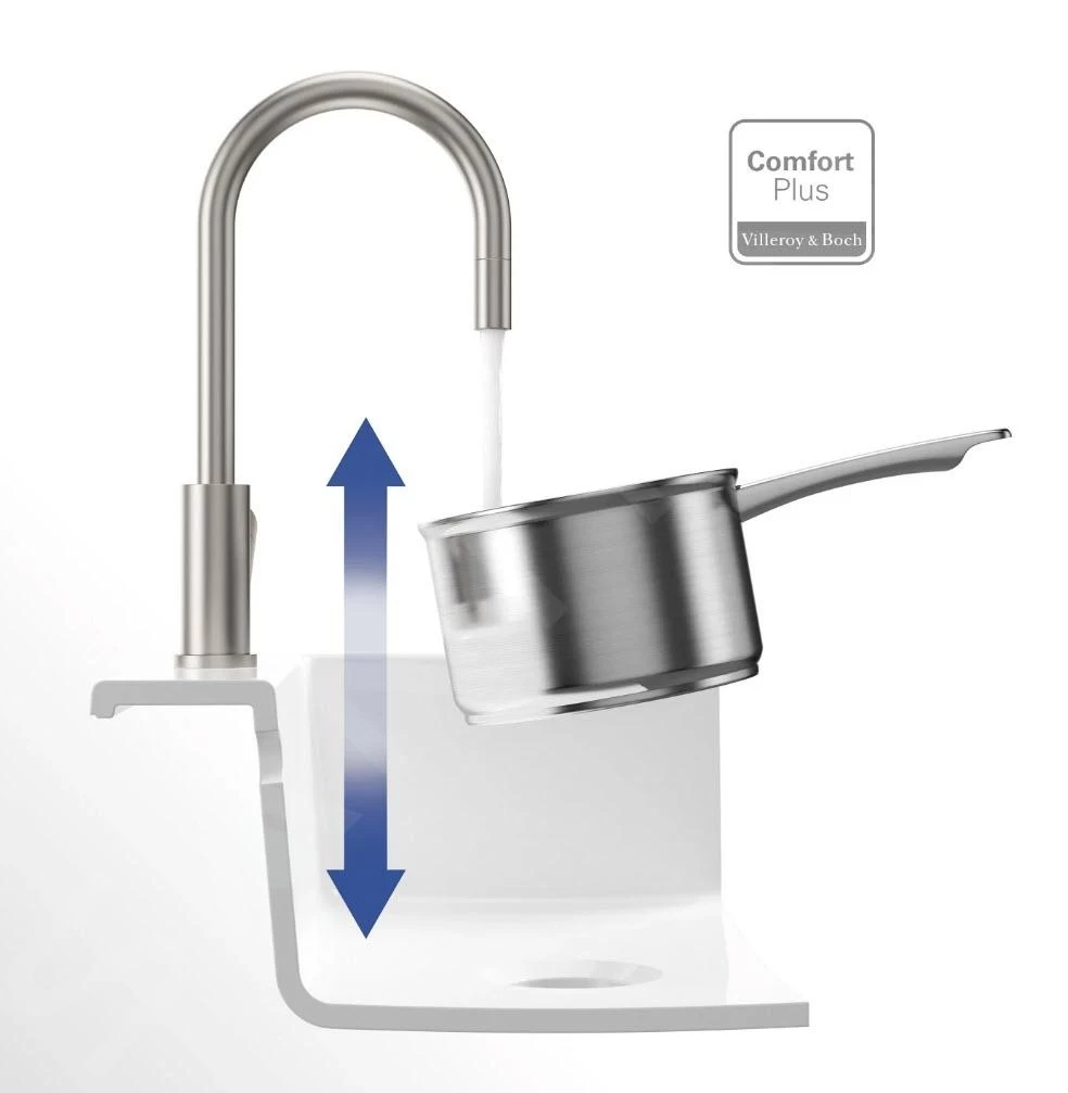 Villeroy & Boch Umbrella - Keukenkraan Met Uittrekbare Sproeikop, Gepolijst Roestvrij Staal 925400LE 7 Villeroy & Boch Umbrella - Keukenkraan Met Uittrekbare Sproeikop, Gepolijst Roestvrij Staal 925400LE - Afbeelding 5