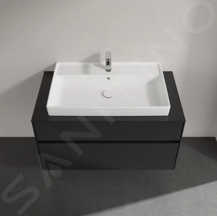 Villeroy & Boch Collaro - Wastafelkast, 1000x548x500 Mm, 2 Laden, Mat Zwart C02000PD 8 Villeroy & Boch Collaro - Wastafelkast, 1000x548x500 Mm, 2 Laden, Mat Zwart C02000PD - Afbeelding 6