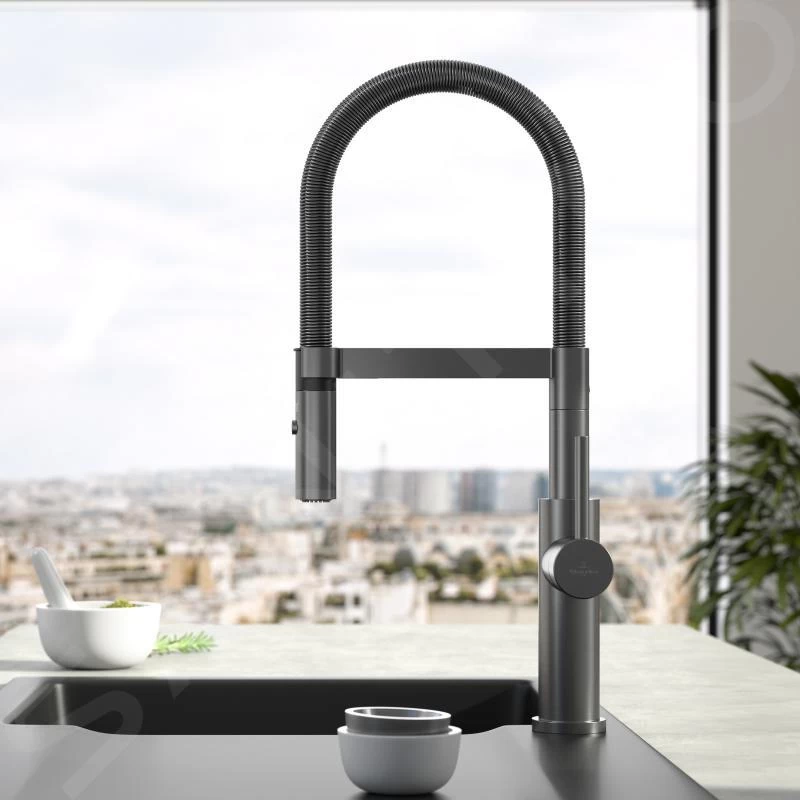 Villeroy & Boch Steel Expert 2.0 - Keukenkraan Met Flexibele Uitloop En Uittrekbare Sproeikop, Antraciet 92800005 10 Villeroy & Boch Steel Expert 2.0 - Keukenkraan Met Flexibele Uitloop En Uittrekbare Sproeikop, Antraciet 92800005 - Afbeelding 8