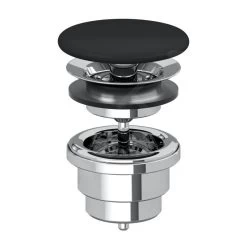 Villeroy & Boch Toebehoren - Niet-afsluitbaar Afvoerventiel, CeramicPlus, Ebony 680800S5