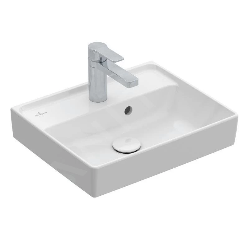 Villeroy & Boch Collaro - Fontein 450x370 Mm, Met Overloop, 1 Kraangat, CeramicPlus, Stone White 433445RW 3 Villeroy & Boch Collaro - Fontein 450x370 Mm, Met Overloop, 1 Kraangat, CeramicPlus, Stone White 433445RW