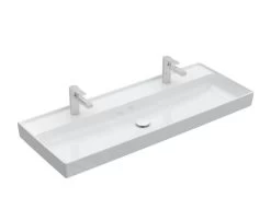 Villeroy & Boch Collaro - Meubelwastafel 1200x470 Mm, Zonder Overloop, 2 Kraangaten, CeramicPlus, Stone White 4A33C1RW