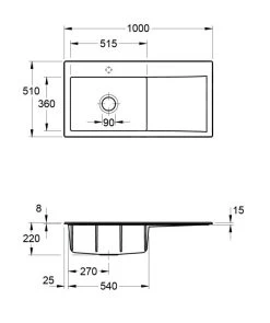 Villeroy & Boch Subway Style 60 - Keramische Spoelbak 100x51 Cm, CeramicPlus, Stone White 336201RW -Modern Badkamer Verkoop 6c8071aa5e208cdd78224418 2