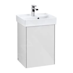 Villeroy & Boch Collaro - Wastafelonderkast, 410x546x344 Mm, 1 Deur, Scharnieren Links, Glossy White C00500DH