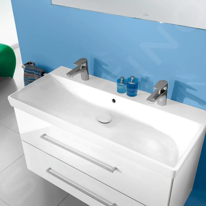 Villeroy & Boch Venticello - Meubelwastafel 1200x500 Mm, Met Overloop, 2 Kraangaten, CeramicPlus, Alpine Wit 4104CKR1 5 Villeroy & Boch Venticello - Meubelwastafel 1200x500 Mm, Met Overloop, 2 Kraangaten, CeramicPlus, Alpine Wit 4104CKR1 - Afbeelding 3