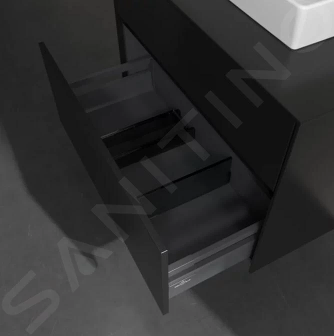 Villeroy & Boch Collaro - Wastafelkast, 800x548x500 Mm, 2 Laden, Mat Zwart C08000PD 5 Villeroy & Boch Collaro - Wastafelkast, 800x548x500 Mm, 2 Laden, Mat Zwart C08000PD - Afbeelding 3