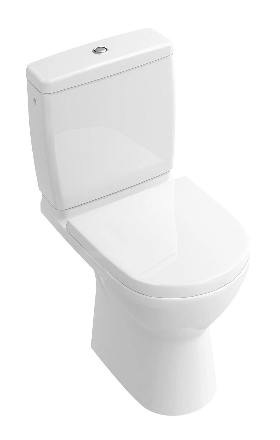 Villeroy & Boch O.novo - Compact Staande Toiletpot, Afvoer Achteraan, DirectFlush, CeramicPlus, Alpine Wit 5689R0R1 3 Villeroy & Boch O.novo - Compact Staande Toiletpot, Afvoer Achteraan, DirectFlush, CeramicPlus, Alpine Wit 5689R0R1
