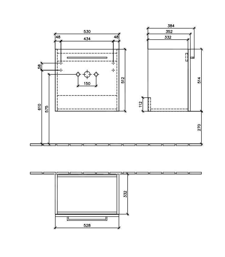 Villeroy & Boch Avento - Wastafelkast, 530x514x352 Mm, 1 Deur, Crystal White A88801B4 4 Villeroy & Boch Avento - Wastafelkast, 530x514x352 Mm, 1 Deur, Crystal White A88801B4 - Afbeelding 2