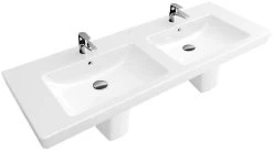 Villeroy & Boch Subway 2.0 - Dubbele Meubelwastafel 1300 X 470 Mm, Met Overloop En Kraangaten, Wit 7175D001