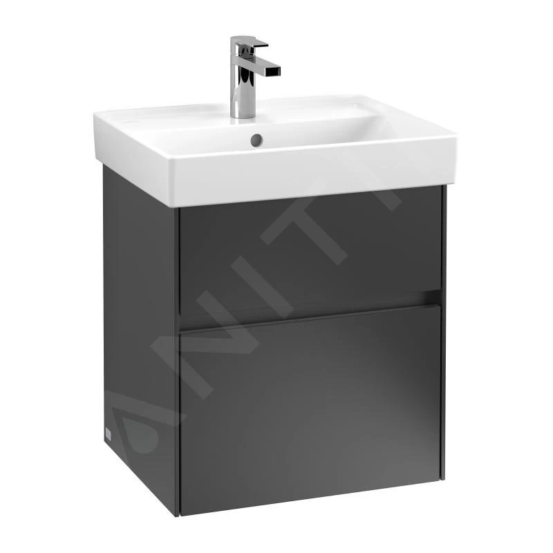 Villeroy & Boch Collaro - Wastafelkast, 510x546x414 Mm, 2 Laden, Mat Zwart C00700PD 3 Villeroy & Boch Collaro - Wastafelkast, 510x546x414 Mm, 2 Laden, Mat Zwart C00700PD