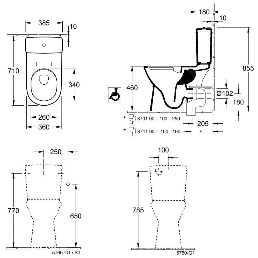 Villeroy & Boch ViCare - Staande Toiletpot Voor Mensen Met Beperkte Bewegingsmogelijkheden, Vario Afvoer, DirectFlush, AntiBac, CeramicPlus, Alpine Wit 4620R0T2 4 Villeroy & Boch ViCare - Staande Toiletpot Voor Mensen Met Beperkte Bewegingsmogelijkheden, Vario Afvoer, DirectFlush, AntiBac, CeramicPlus, Alpine Wit 4620R0T2 - Afbeelding 2