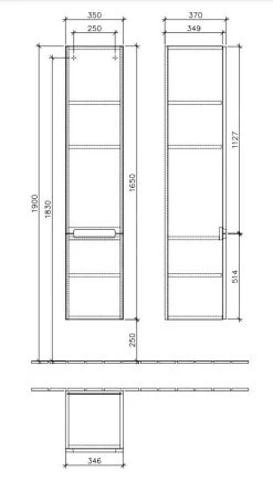 Villeroy & Boch Subway 2.0 - Hoge Badkamerkast, 1650x370x350 Mm, Scharnieren Rechts, Glossy White A71010DH -Modern Badkamer Verkoop 87db7b4f0be1e04e008669a8
