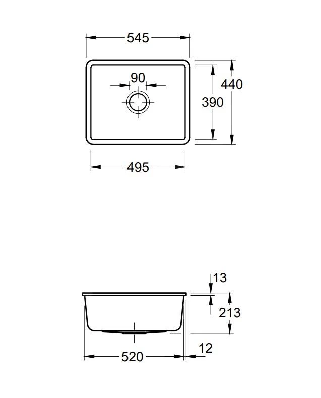 Villeroy & Boch Subway 60 - Keramische Spoelbak 55x44 Cm, CeramicPlus, Chromiet 331001J0 4 Villeroy & Boch Subway 60 - Keramische Spoelbak 55x44 Cm, CeramicPlus, Chromiet 331001J0 - Afbeelding 2