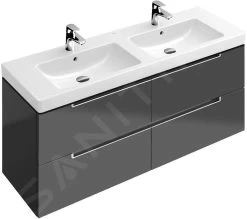 Villeroy & Boch Subway 2.0 - Wastafelkast, 1287x520x449 Mm, Glossy Grey A69900FP