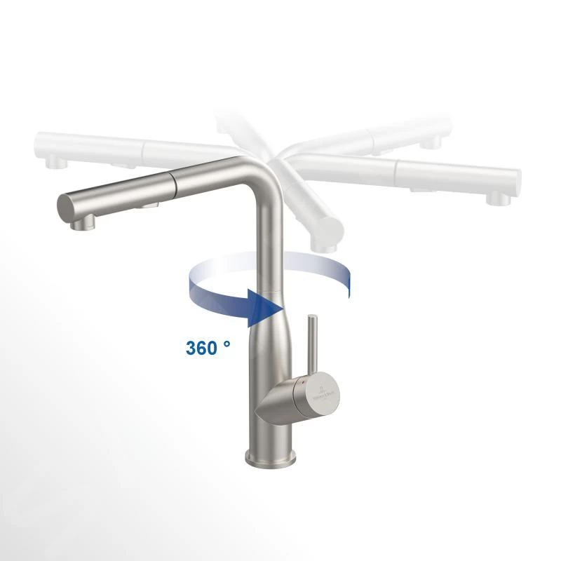 Villeroy & Boch Subway Style Shower - Keukenkraan Met Uittrekbare Sproeikop, Antraciet 92850005 6 Villeroy & Boch Subway Style Shower - Keukenkraan Met Uittrekbare Sproeikop, Antraciet 92850005 - Afbeelding 4