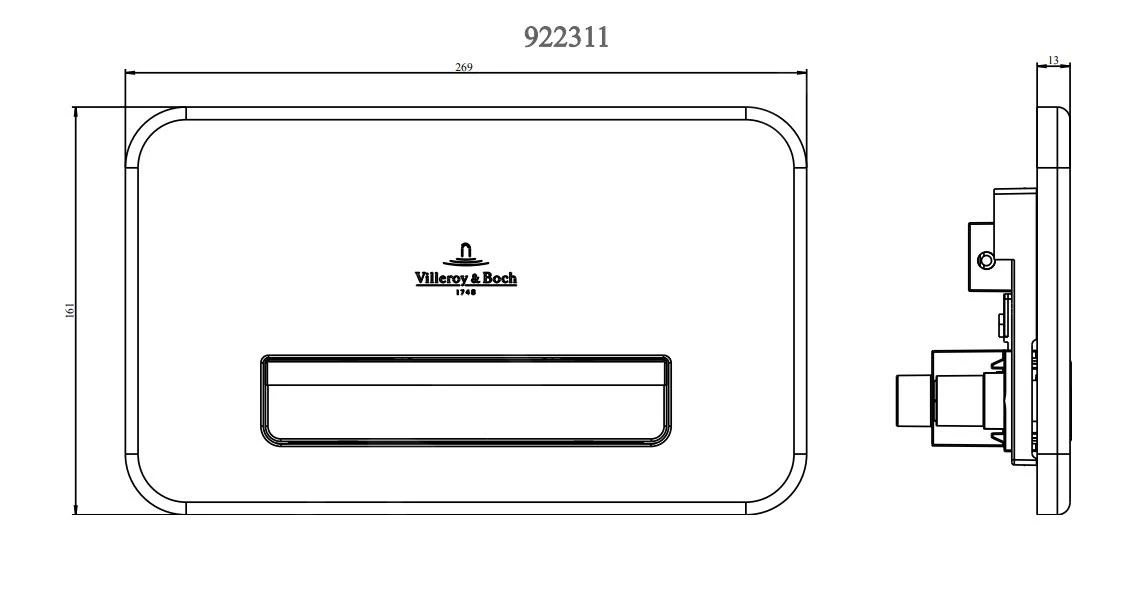 Villeroy & Boch ViConnect - WC Bedieningsplaat, Contactloos, Geborsteld Rvs 922311LC 4 Villeroy & Boch ViConnect - WC Bedieningsplaat, Contactloos, Geborsteld Rvs 922311LC - Afbeelding 2