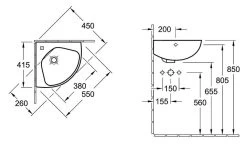 Villeroy & Boch O.novo - Compact Fontein 415x415 Mm, Met Overloop, 1 Met Kraangat, Alpine Wit 73274001 -Modern Badkamer Verkoop a685c9c217aeb35ea5d4329d