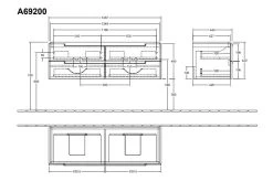 Villeroy & Boch Subway 2.0 - Wastafelkast, 1287x420x449 Mm, 4 Laden, Glossy White A69200DH -Modern Badkamer Verkoop a93fa85d7f21e025fe804e0e 1