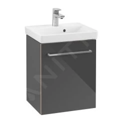 Villeroy & Boch Avento - Wastafelkast, 430x514x352 Mm, 1 Deur, Crystal Grey A88700B1