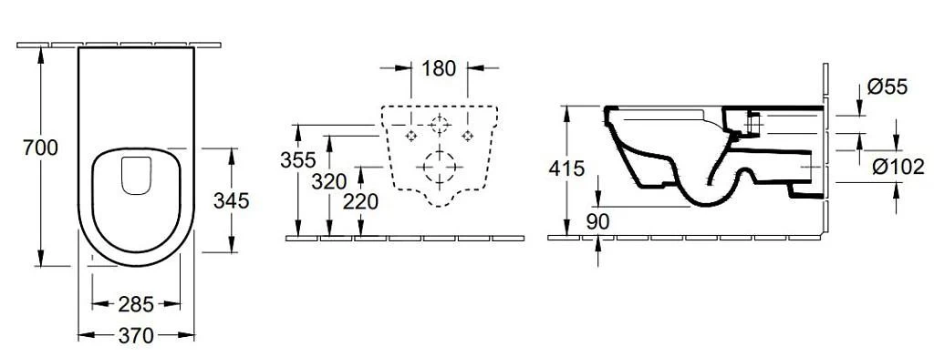 Villeroy & Boch Architectura - Vita Hangend Toilet, 370x700 Mm, CeramicPlus, Alpine Wit 5649R2R1 4 Villeroy & Boch Architectura - Vita Hangend Toilet, 370x700 Mm, CeramicPlus, Alpine Wit 5649R2R1 - Afbeelding 2
