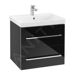 Villeroy & Boch Avento - Wastafelkast, 580x514x452 Mm, 2 Laden, Crystal Black A88900B3