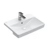 Villeroy & Boch Avento - Semi-inbouw Wastafel 550x440 Mm, Met Overloop, Met Kraangat, Alpine Wit 4A065501 -Modern Badkamer Verkoop b1ad93b6e9eeb38bc5a12c33