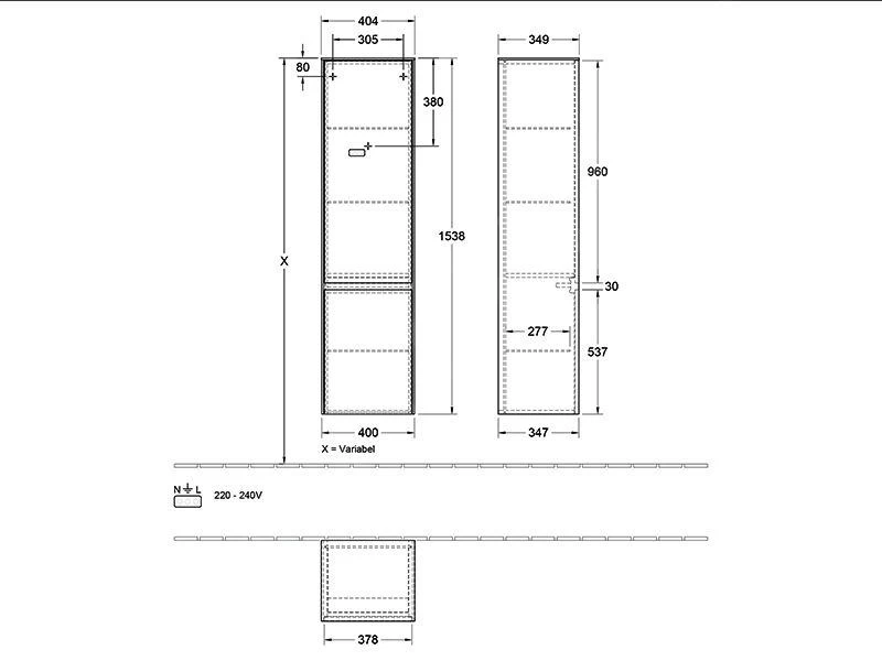 Villeroy & Boch Collaro - Hoge Kast, 404x1538x349 Mm, 2 Deur, Scharnieren Rechts, Mat Zwart C03301PD 4 Villeroy & Boch Collaro - Hoge Kast, 404x1538x349 Mm, 2 Deur, Scharnieren Rechts, Mat Zwart C03301PD - Afbeelding 2