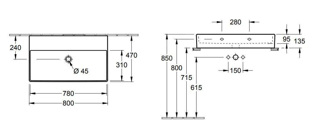 Villeroy & Boch Memento 2.0 - Meubelwastafel 800x470 Mm, Zonder Overloop, Zonder Kraangat, Alpine Wit 4A228F01 4 Villeroy & Boch Memento 2.0 - Meubelwastafel 800x470 Mm, Zonder Overloop, Zonder Kraangat, Alpine Wit 4A228F01 - Afbeelding 2